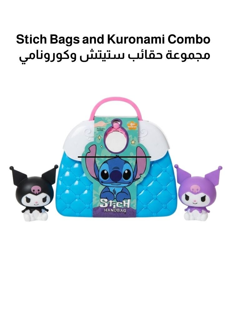 بريميم مجموعة ألعاب حقيبة يد للأطفال بتصميم شخصية ستيتش الكرتونية - حقيبة حمل محمولة لطيفة مع شخصيات صغيرة، حقيبة تخزين للعب التخيلي للبنات - Image 1